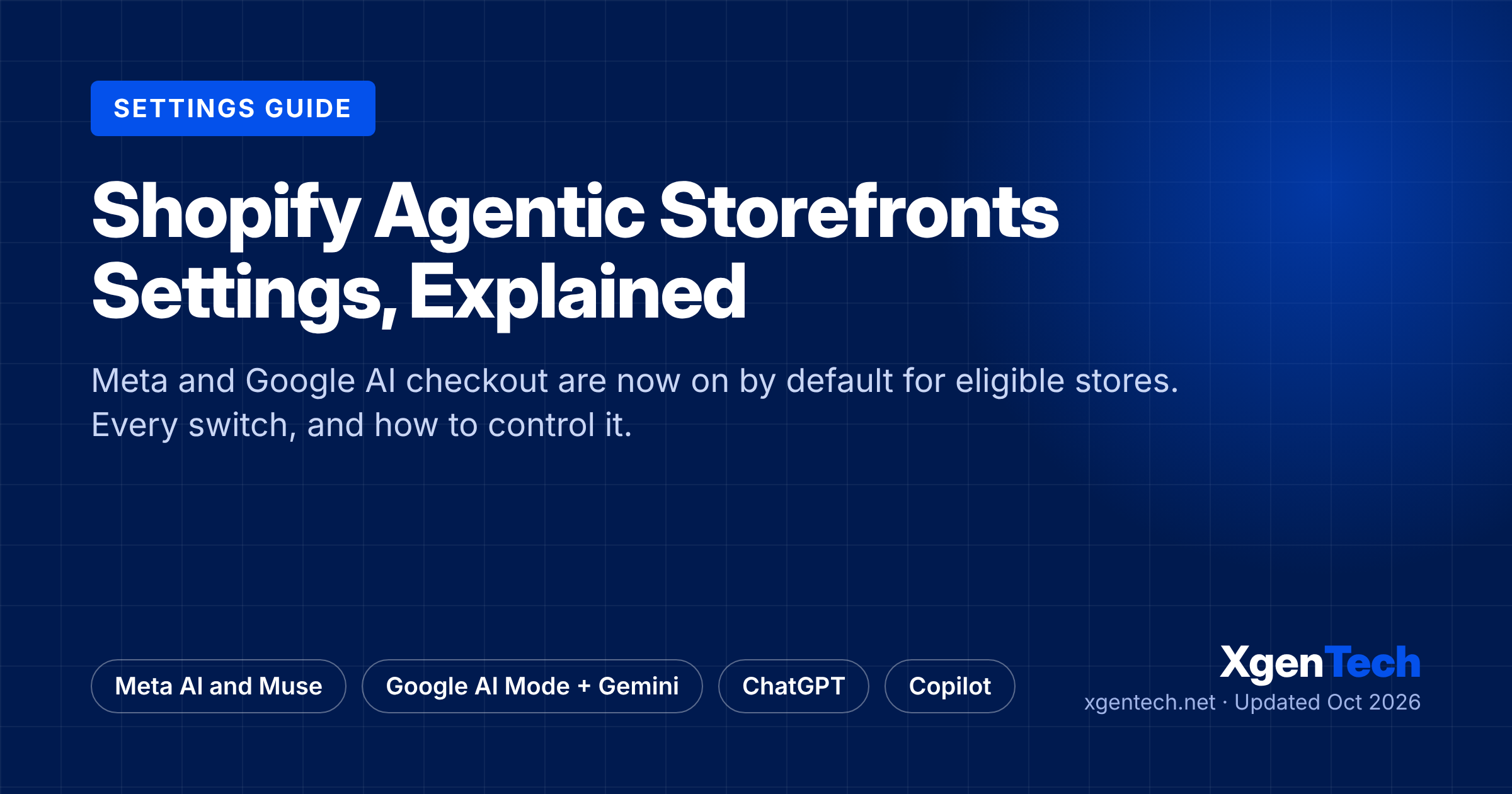 Shopify Agentic Storefronts Settings