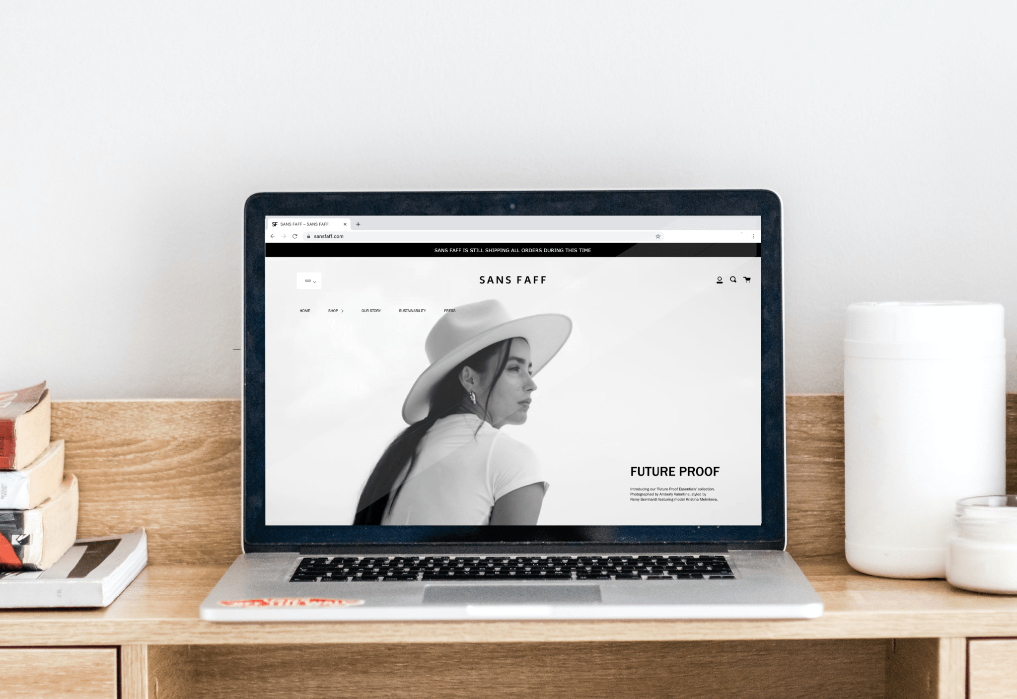 Shopify Web Design: Sans Faff store a Minimalistic Shopify Design