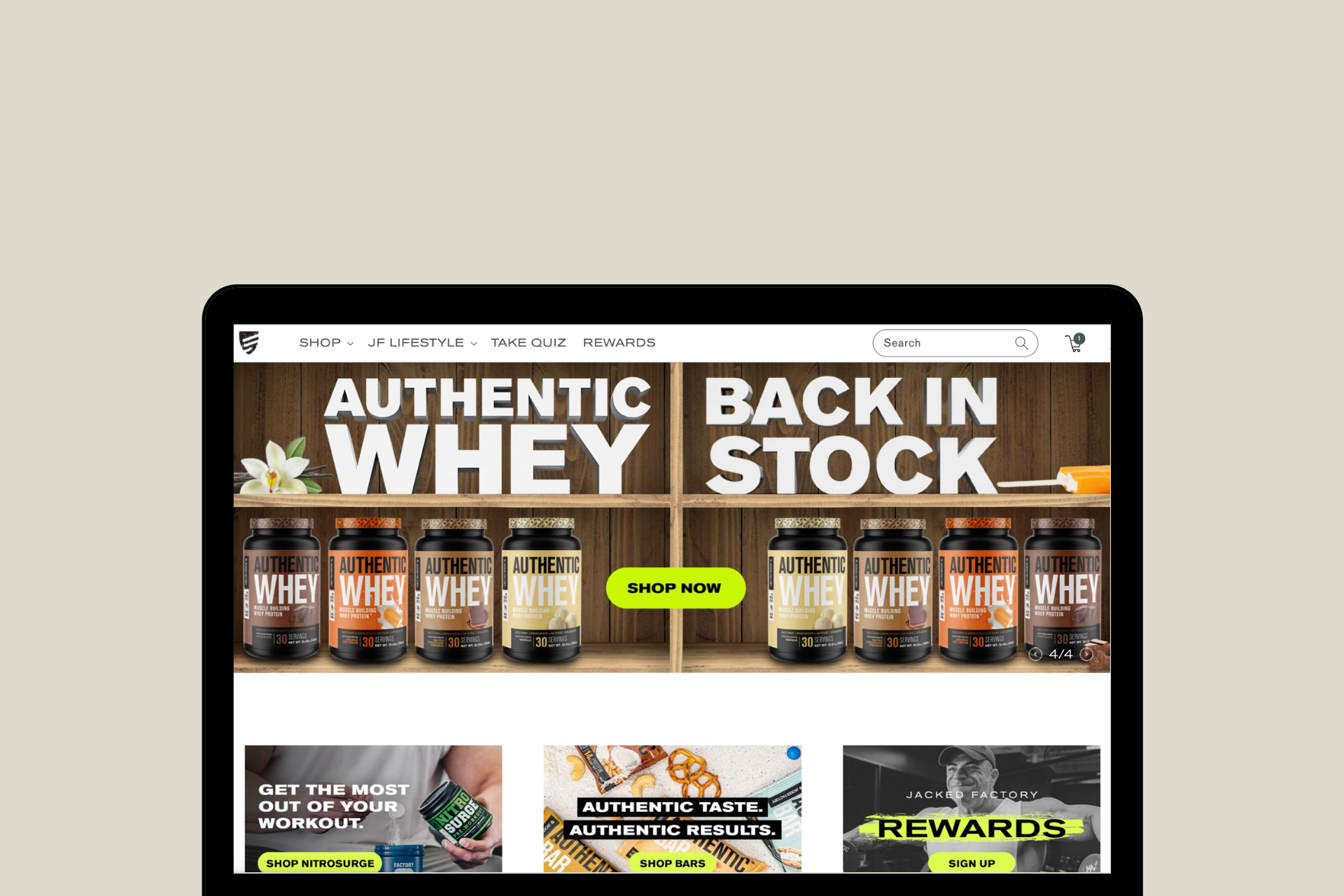 shopify store design of jacked factory