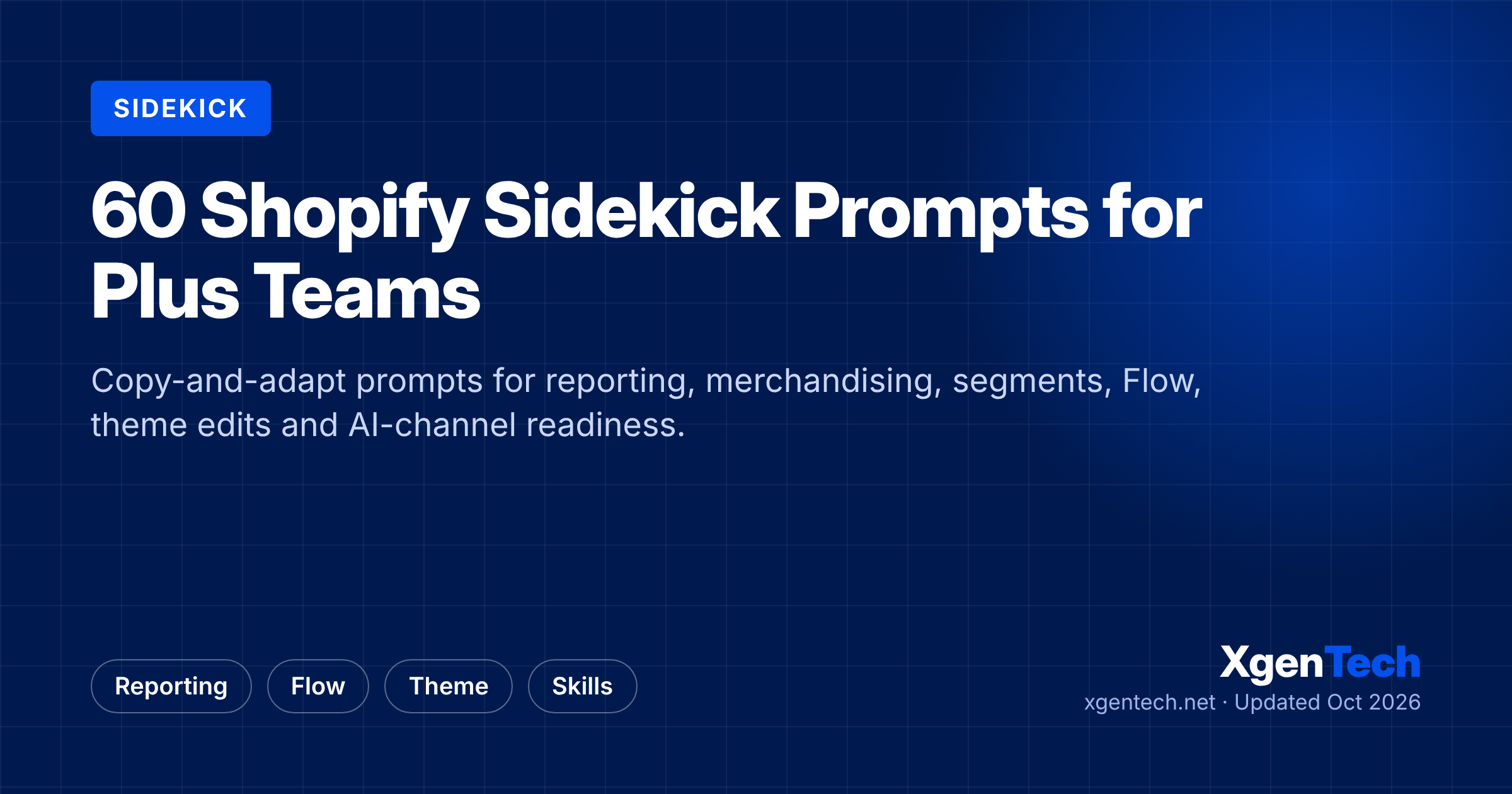 60 Shopify Sidekick Prompts for Plus Teams (Reporting, Merchandising, Flow, Theme and More)