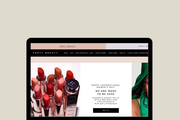 Ecommerce Web Design of Fenty Beauty by Rihanna